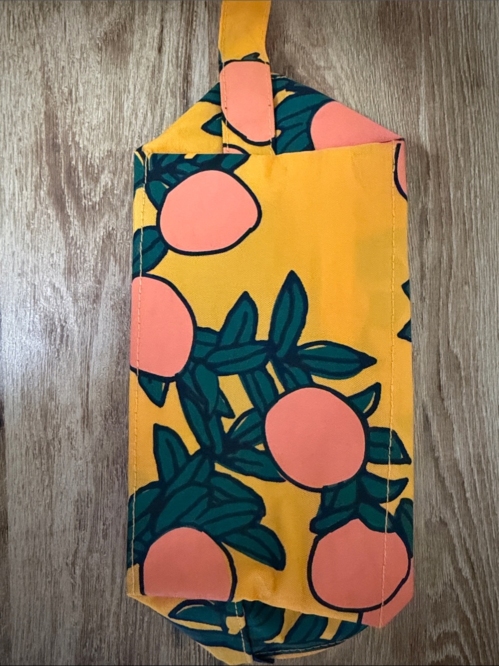 BAGGU Yellow Peach Print Cosmetic Pouch